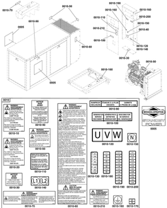 Decals Group - Circuit Protection Diagram and Parts List for 080084-00  Briggs and Stratton Generator